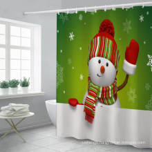 Christmas digital prinitng non-perforated shower curtain